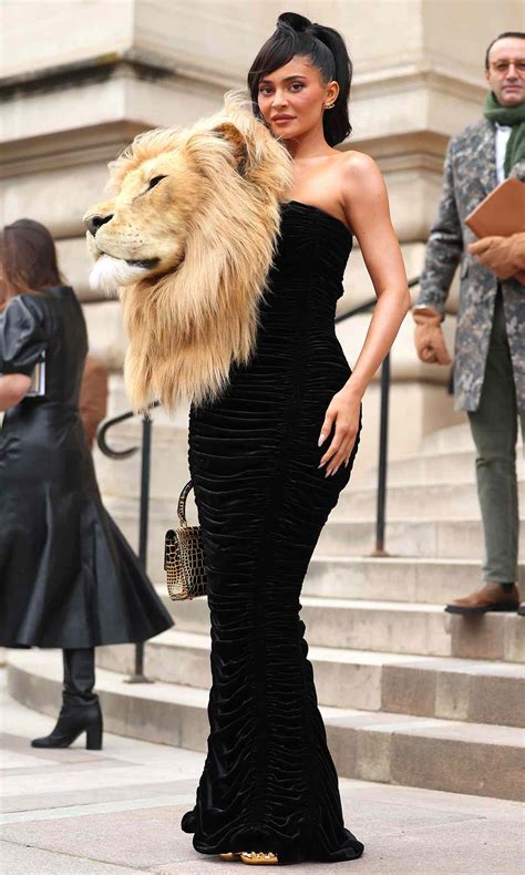 Kylie Jenner Hits Paris Fashion Week in Bondage-Style Black Dress