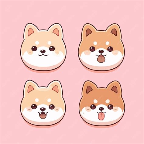 Premium Vector | Cute kawaii shiba inu dog cartoon illustration vector