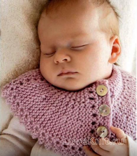 манишка для младенца на пуговицах фото к описанию | Breien voor baby's ...