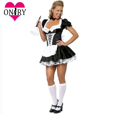 Black S 3XL Plus Size French Maid Costume Sexy Costumes Women Halloween ...