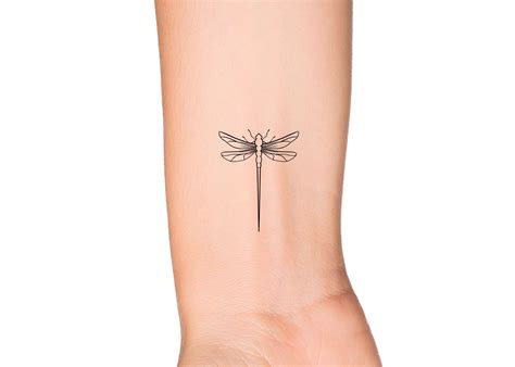 dragonfly outline temporary tattoo dragon fly insect wrist etsy