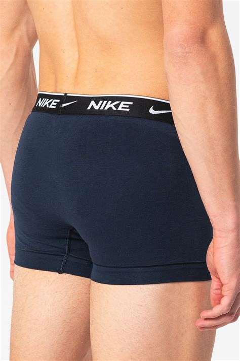 Nike, Боксерки с лого - 3 чифта, Черен, Сини, XL - eMAG.bg