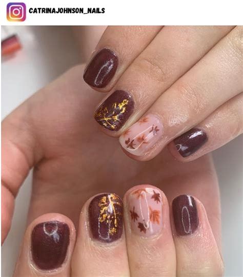 60 Fall Leaf Nail Designs for 2024 - Nerd About Town
