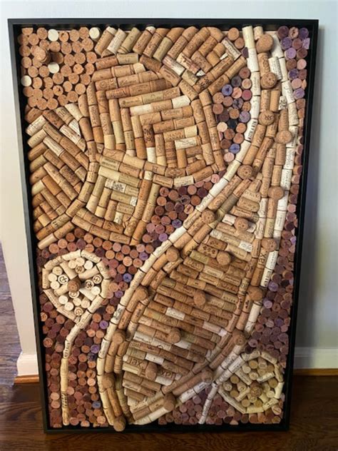 Wine Cork Art Abstract Sunflower Art Wine Lover Gift Recycled Cork Wall ...