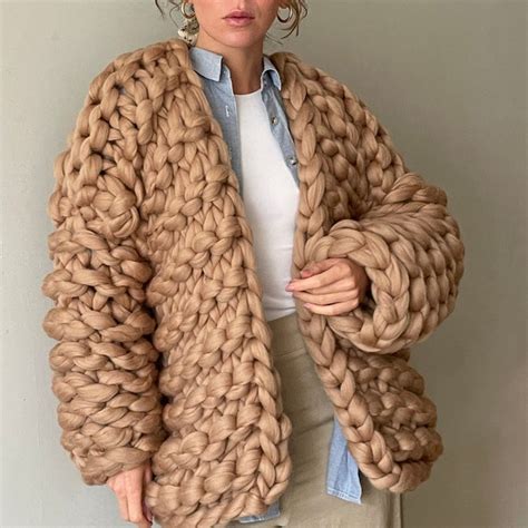 Chunky Knit Cardigan - Etsy