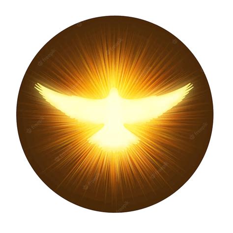 Premium Vector | Holy spirit symbol a white dove with halo of light ...