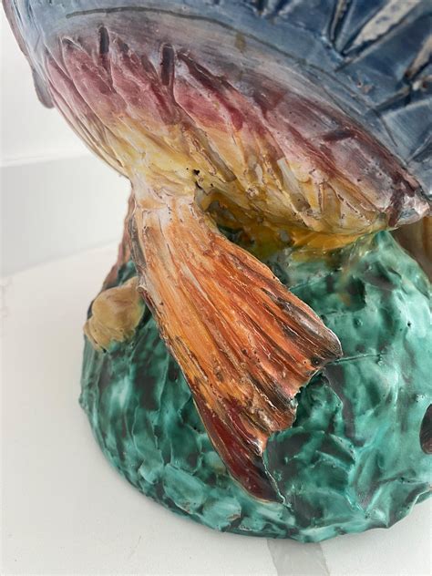 Italy Majolica sculpted fish attributed to Eugenio Pattarino mid