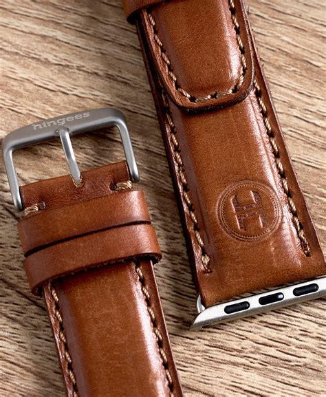 quality brown leather straps  apple  hingees
