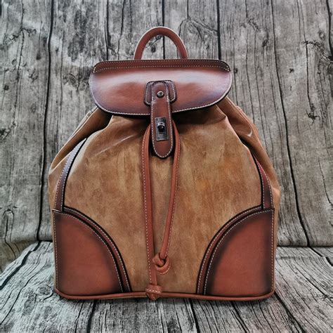 vintage leather women backpack luxury ladies shoul vicedeal