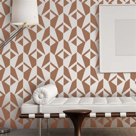 wall stencil geometric etsy