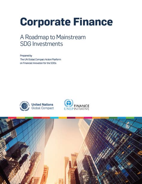 corporate finance  roadmap  mainstream sdg investments sdg