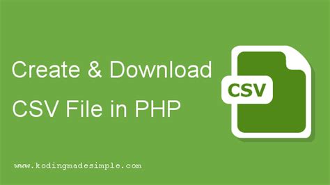 create   csv file  php