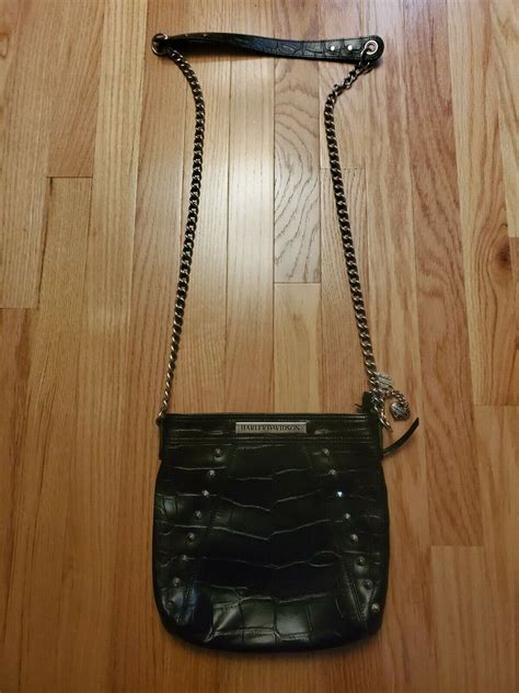 Harley Davidson leather crossbody bag with alligator … - Gem