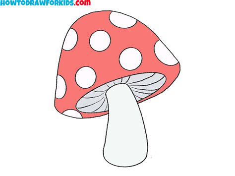how to draw a mushroom step by step