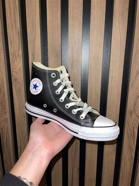 Кожаные кеды Converse All Star Leather высокие черные 132170C купить на ...
