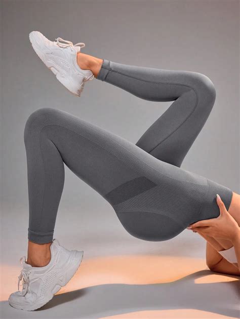Calça Para Yoga Feminina - SHEIN Yoga Basic Calça legging esportiva feminina com cor sólida para ...