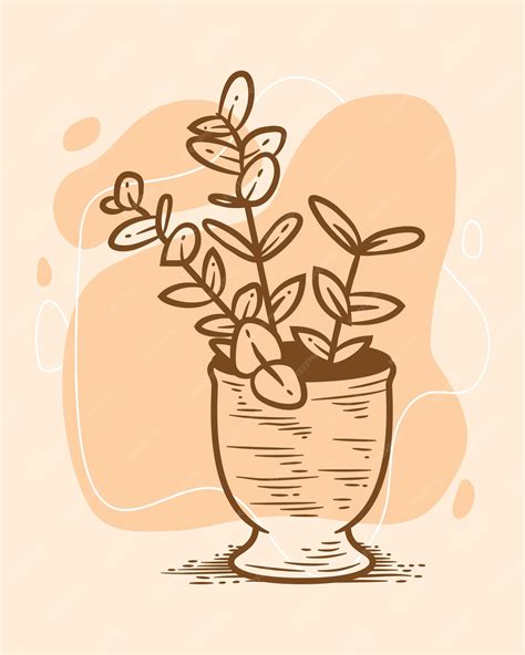 No vaso desenhado à mão esboço de tinta em água líquida marrom bolha de fundo contorno vetor de