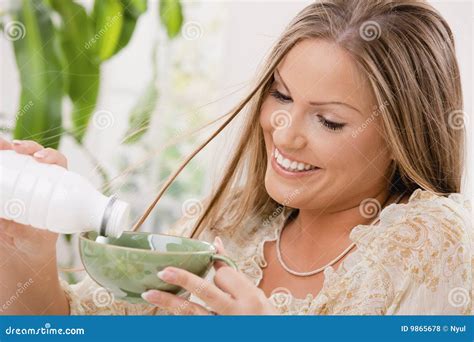 woman drinking yogurt stock photo image  bottle fruit
