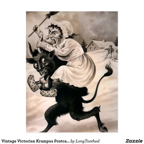 Vintage Victorian Krampus Postcard | Zazzle.com | Krampus art, Poster ...