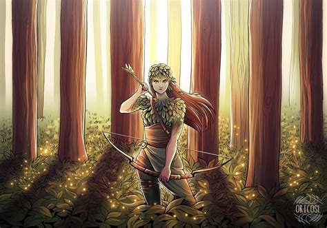 Artemis, the goddess of the hunt 💚 I loved drawing this : r/GreekMythology