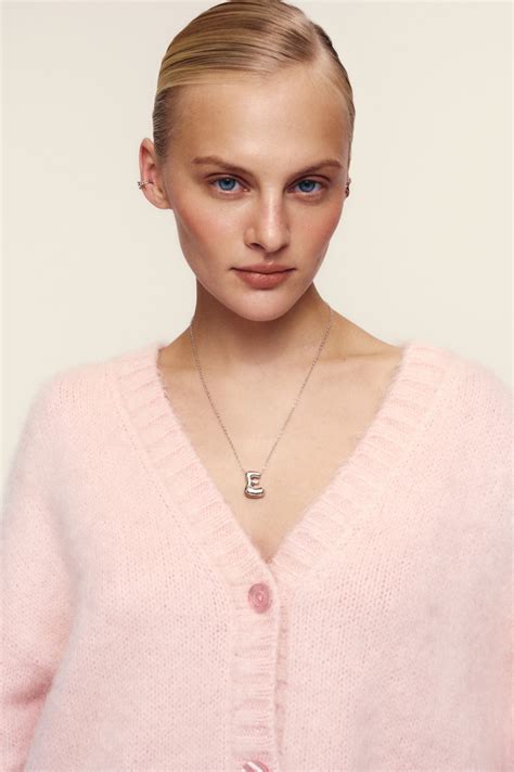 Цепочка с буквой Bubble big silver на короткой цепочке – Fiore Store