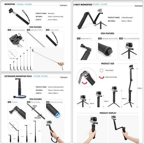 Free shipping Vamson For Gopro Accessories Set for Eken H9R For Gopro ...