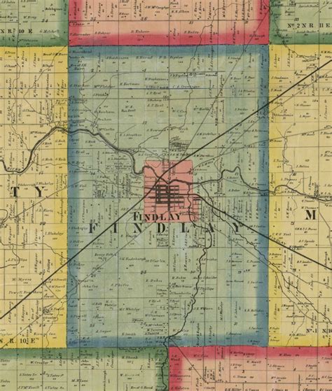 Hancock County Ohio 1863 Old Wall Map Reprint With Homeowner - Etsy