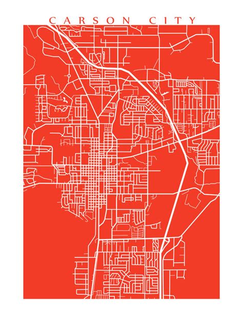 Carson City Map Nevada Poster Print | Etsy