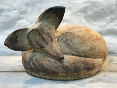 Large Curled Sleeping Fox - Sarah D'Arcy Ceramics