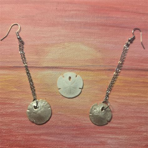 Real Sand Dollar Dangling Earrings – Serene Art VB