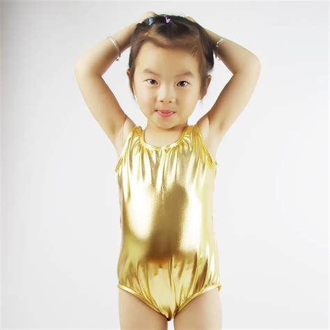 Speerise Toddler Gold Girls Ballet Dance Leotards Shiny Metallic ...