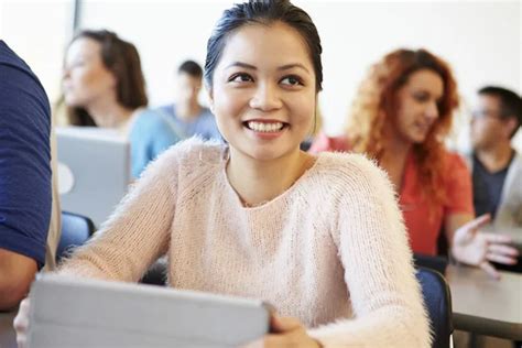 class  university students  laptops  lecture stock photo