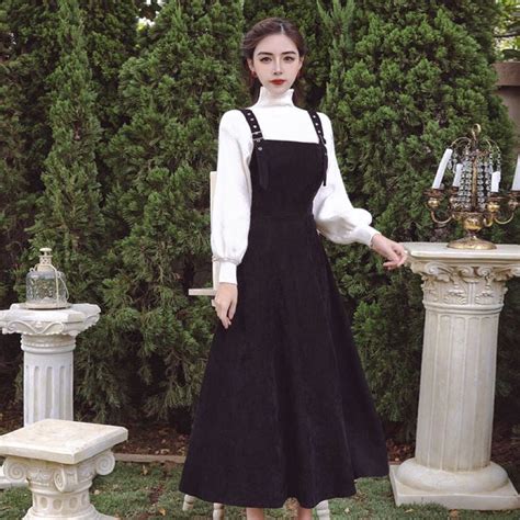 margarette witchy academia pinafore dress  asian size retro chic
