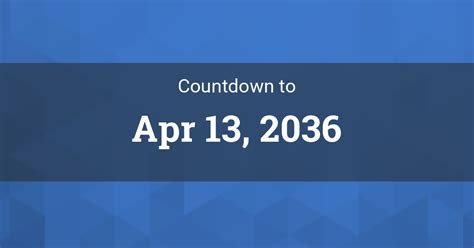 Countdown to Apr 13, 2036 in Roanoke Rapids