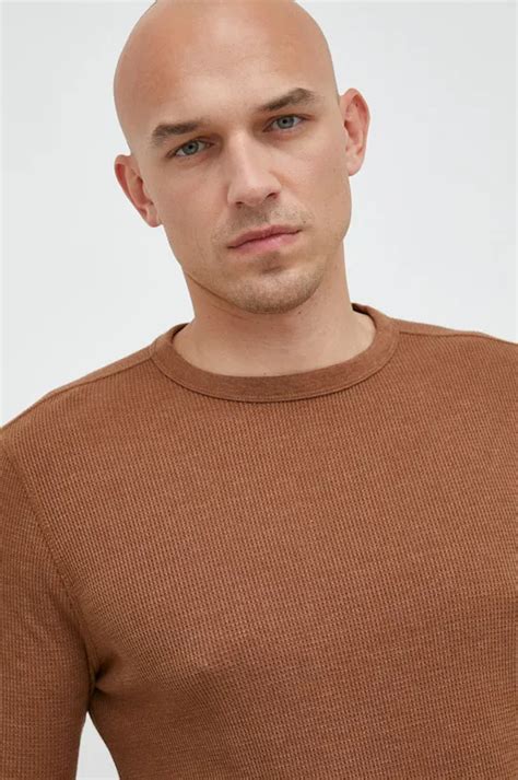 GAP longsleeve męski kolor brązowy | Answear.com