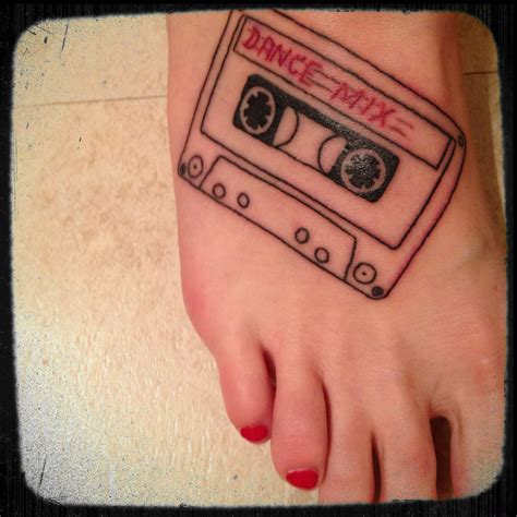 music tape tattoo 3