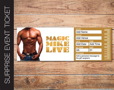 Printable MAGIC MIKE Show Surprise Ticket. Editable Musical - Etsy