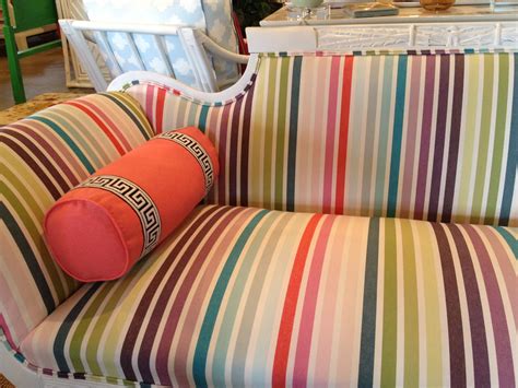 Striped Sofa Redo - Funky Home Decor