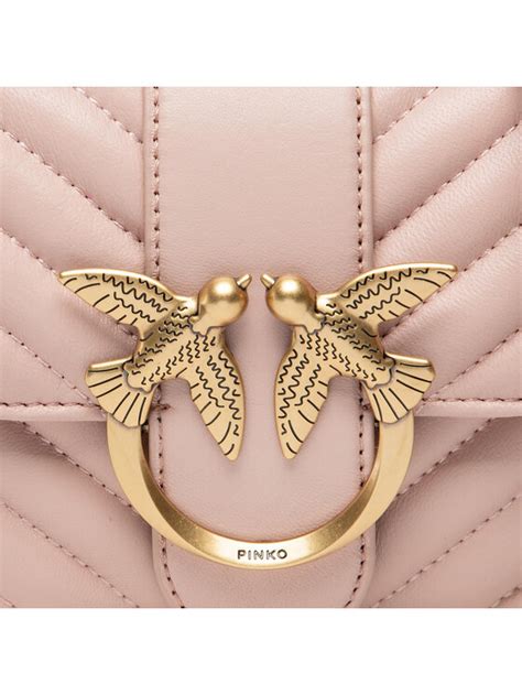 Pinko Дамска чанта PINKO-Love Mini Icon Chevron Розов | Modivo.bg