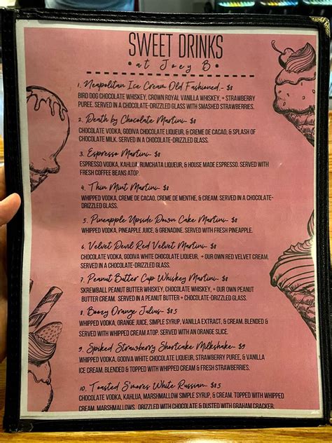 Menu at Joey B's pub & bar, Palmerton