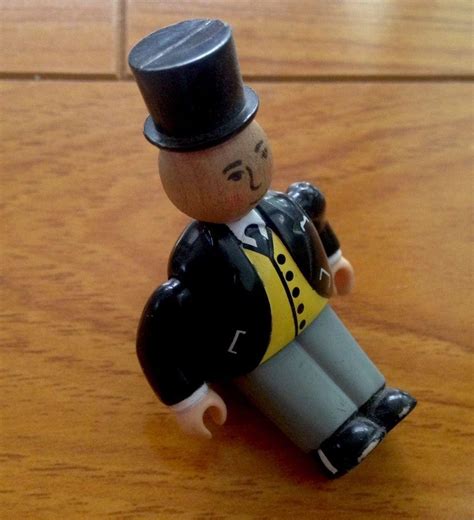 Vintage Wooden Sir Topham Hatt Figure 2.5" Tall for Thomas Trains Wooden Railway | #1849431423