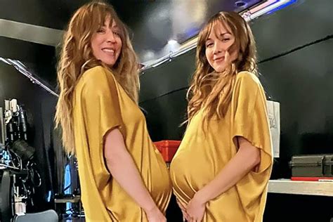 Pregnant Kaley Cuoco Twins with Body Double, Who Sports Matching Baby ...