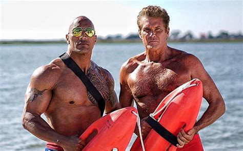 David Hasselhoff filmed Baywatch movie scenes with Dwayne Johnson