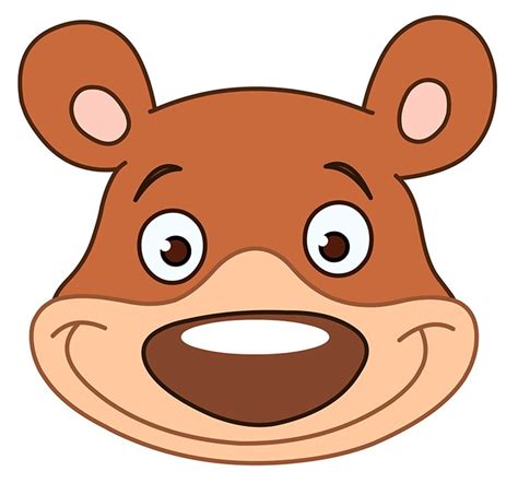Маска веселого медведя — Все для детского сада