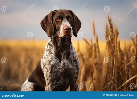 German Shorthaired Pointer. Hunting Dog in the Field Stock Illustration - Illustration of ...