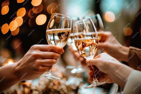 premium photo cheers  clinking glasses   successful business