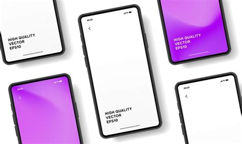 mobile mockup set vectors illustrations