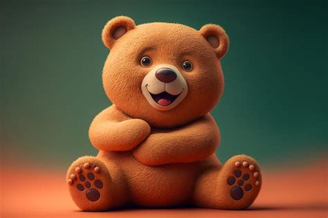 Premium Photo | Friendly bear cartoon character adorable and lovable ...