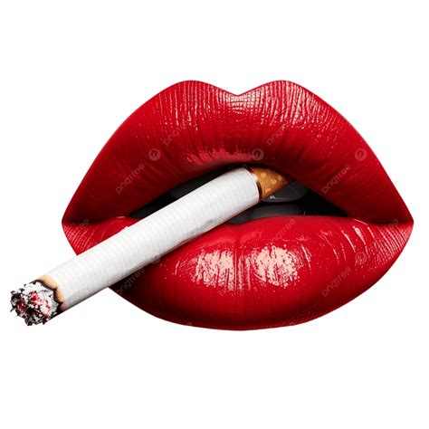 Labios Rojos Fumando Cigarrillo PNG ,dibujos Labios Rojos, De Fumar