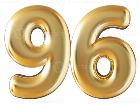 Gold 3d number 96 36304575 PNG